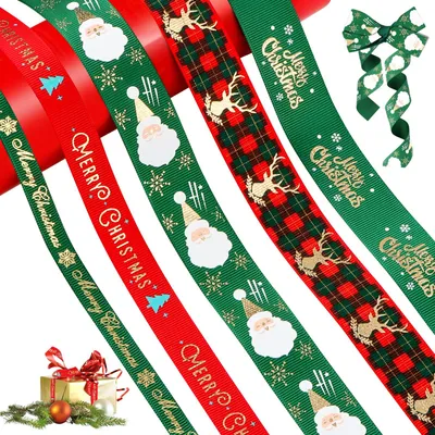 5 Weihnachts-Geschenkbänder, 91 cm, Dekoband