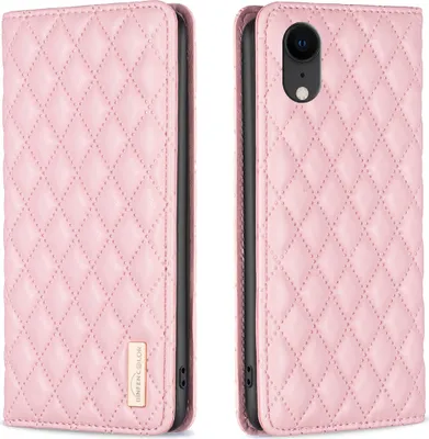 Produktbild von iPhone XR Hülle, Elegant Bookstyle Flip Leder Kartenfächer Schutzhülle mit Ständer für iPhone XR Pink