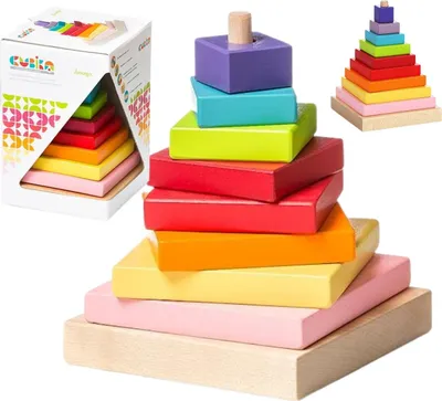 Produktbild von PYRAMIDE BUNTE HöLZERNE PYRAMIDE MUSTER BILDUNGS-PYRAMIDE
