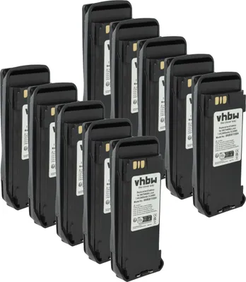 Produktbild von vhbw 10x Akku kompatibel mit Motorola MOTOTRBO XPR 6550, XPR 6580, XPR 6500, XPR 6380 Funkgerät, Walkie Talkie (2600 mAh, 7,4 V, Li-Ion) + Gürtelclip
