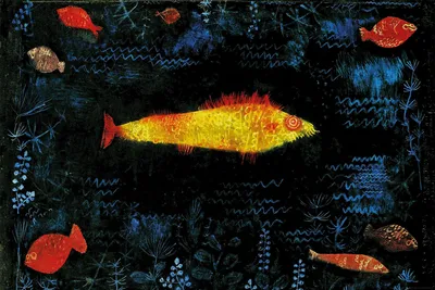 Obrázek produktu pro Paul Klee – Zlatá rybka – Plakát Umělecký plakát Tisk – 91,5 x 61 cm