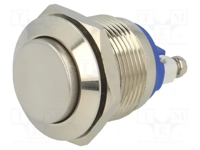 Imagen del producto de 1x Interruptor de seguridad, 2A/36VDC, normalmente abierto (NA) - cerrado (NC), modelo GQ19H-10/N, con pulsador, posición 2, grado de protección IP65