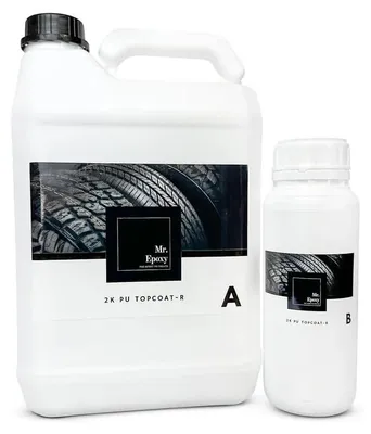 Produktbild von Mr. Epoxy Polyurethan Beschichtung für Garagenböden - 2K Bodenversiegelung für Epoxidharz - Transparente & schützende PolyurethanLack Versiegelung - Mattes Finish für Garagenbeschichtungen