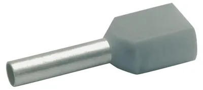 Immagine prodotto di 100 pezzi Manicotto doppio 2x0,75qmm grigio isolato - Manicotto terminale per cavi 0,75mm² isolato 870/8