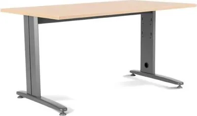 Produktbild von Schreibtisch Metal BxTxH 160x80x72cm Gestell grau Platte Melamin buche.