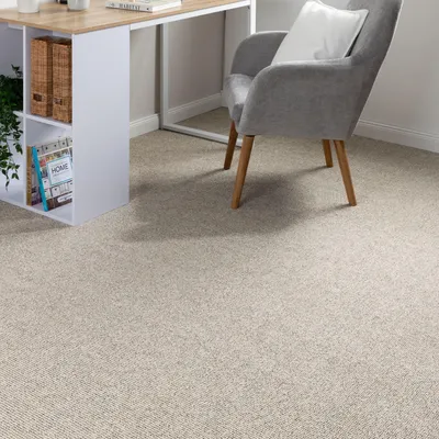 Produktbild von Steffensmeier Teppichboden Rhodos Meterware  | Auslegware für Kinderzimmer Wohnzimmer Schlafzimmer | Creme Beige, Größe: 300x600 cm