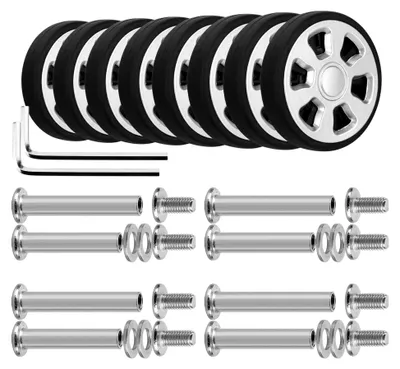Produktbild von 8 Stück Koffer Ersatzrollen 55mm Gepäck Ersatzräder Verschleißfeste Kofferrollen Gummi Ersatzräder für Koffer