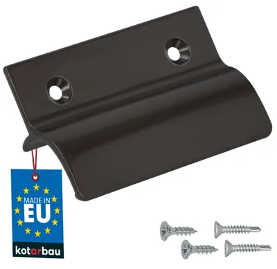 Zdjęcie produktu dla KOTARBAU® Pochwyt Balkonowy z Ogranicznikiem 65 x 45 mm Aluminium Uchwyt do Okna Klamka do Drzwi Balkonowych Aluminium Brązowy