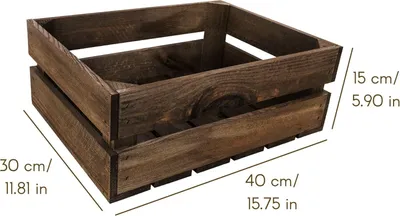 Obrázok produktu pre Creative Deco drevená debna wenge | drevená debna | 40 x 30 x 15 cm | leštená | dekorácia debny na ovocie debny na víno debny na jablká