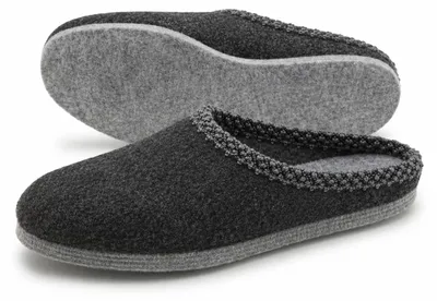 Produktbild von PANTOFFELMANN Walk-Filzpantoffel Herren Damen Filz Hausschuhe warme leichte Hauspantoffel Filzlatschen anthrazit 43/44