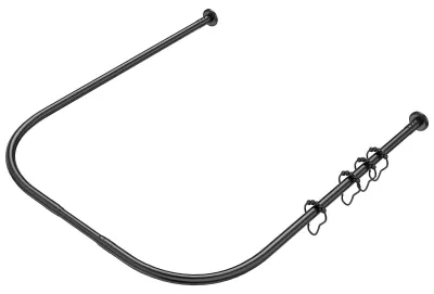Duschvorhangstange U-Form, Edelstahl, schwarz, 100x(80-120)x100 cm
