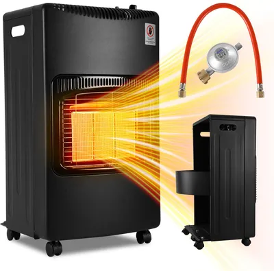 Immagine prodotto di Stufa a gas in Vetroceramica Jayseuw, 4200W mobile, nera, regolatore di pressione del gas, 42x36x73cm (LxLxH), per bombole di gas fino a 15kg, per uso interno e in campeggio