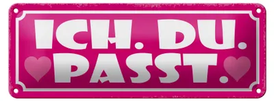 Produktbild von Blechschild Spruch 27x10cm ich du passt Herz Liebe Dekoration