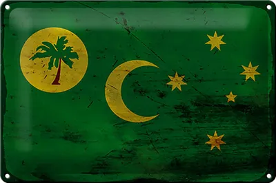 Produktbild von Blechschild Flagge Kokosinseln 30x20cm Cocos Islands Rost