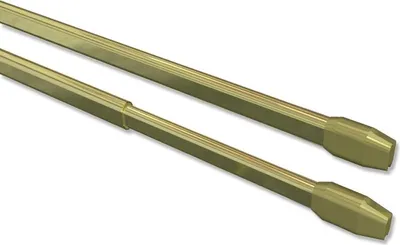 Produktbild von Interdeco Vitragestangen, Scheibenstange Messing-farbig, 40-60 cm (Packung 2 Stück)