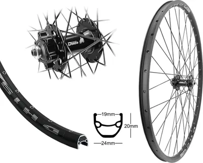 Produktbild von Bärwinkels 28 Zoll Vorderrad Disc MTB 19-622 Hohlkammerfelge 6-Loch Bremsscheibe Industrielager schwarz