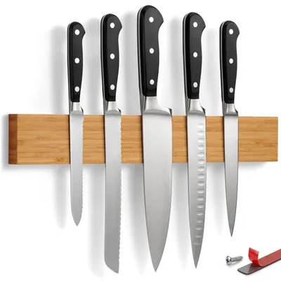 Obrázok produktu pre Magnetický držiak na nože 40 cm, bambus, do kuchyne