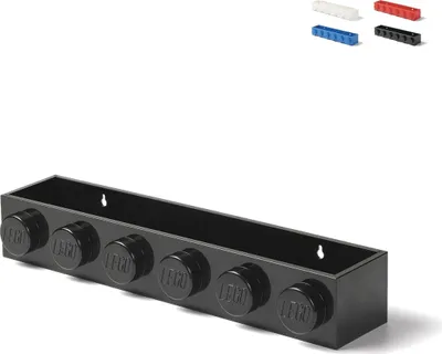 Obrázek produktu pro Nástěnná police LEGO jako police na knihy a úložný systém - černá