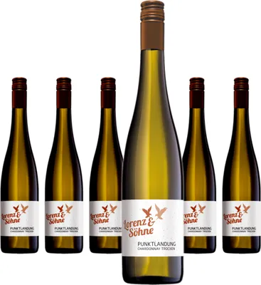 Produktbild von 6 x Lorenz & Söhne Chardonnay Qualitätswein trocken "Punktlandung"