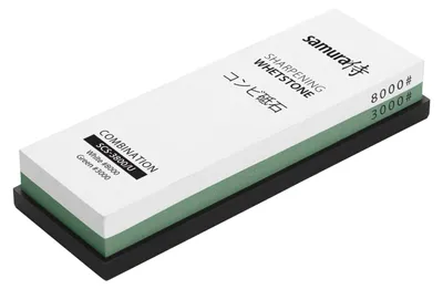 Zdjęcie produktu dla Kamień do ostrzenia Samura, ziarno 3000/8000, 19x7x3,5 cm, biały/zielony