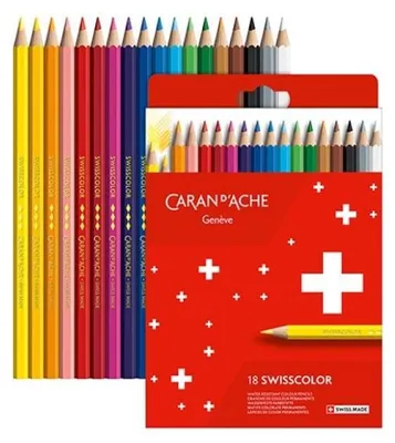 Zdjęcie produktu dla CARAN D'ACHE1284818 CARAN D'ACHE Buntstifte Swisscolor, 18er Kartonetui