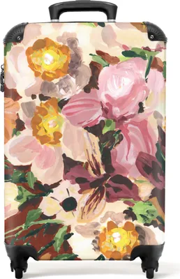 Produktbild von NoBoringSuitcases.com® Koffer Handgepäck Trolley Rollkoffer Kleine Reisekoffer mit 4 Rollen - Blumen - Pflanzen - Orchidee - Kunst - Cabin Size < 55x40x23 cm & 55x40x20 cm - Fotokoffer - Kabinenkoffer - BoardgepäckHandgepäck Koffer 55x35x20 cm, 36L,