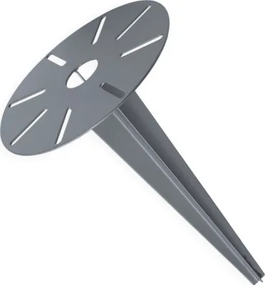 A single gray garden ground spike for lamps.