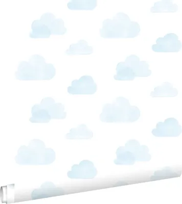 Immagine prodotto di ESTAhome carta da parati nuvole stampate blu chiaro e bianco 53 cm x 10.05 m