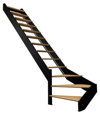Produktbild von SPECTRA - Links gewendelte Treppe mit integrierten LEDs, schwarz