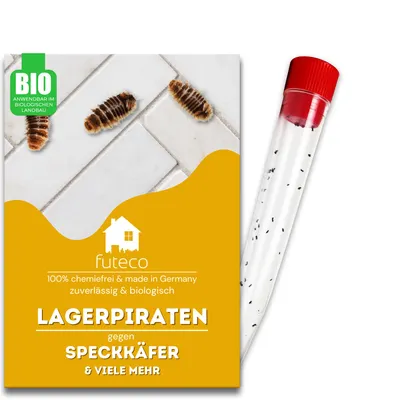 Produktbild von Speckkäfer & vieles mehr bekämpfen mit Lagerpiraten (30 Tiere in Kunststoffröhre) – für ca. 15 m²
