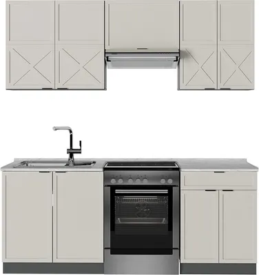 Produktbild von Küchenzeile Vicco Fame-Line GrauBeige/Anthrazit 200 cm , AP Marmor, Model 50482