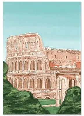Image de Kit de peinture par numéros, Colisée de Rome, format 40x50, avec cadre