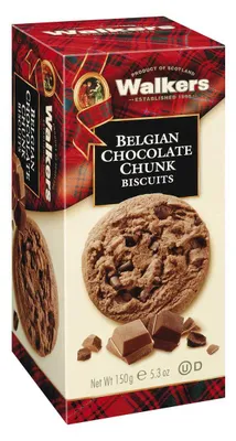 Immagine prodotto di Walkers Biscotti al cioccolato belga con pezzi 150g