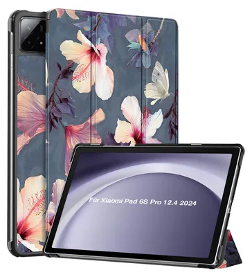 Produktbild von Schutzhülle für Xiaomi Pad 6S Pro 12.4 Zoll Cover Case Schutz Tablet Farbe: Blühender Hibiskus