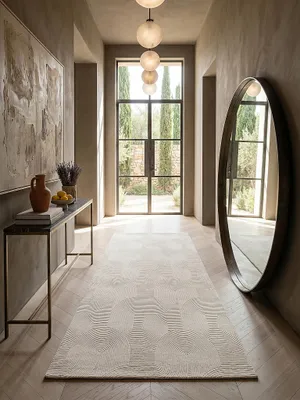 Teppich Creme Läufer im modernen Wohnzimmer_#sku_BARK51421-BARK54114#