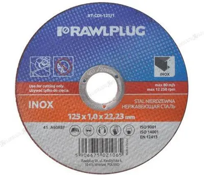 Image de Disque de coupe en carbure de tungstène pour acier inoxydable, modèle RT-CDI-125/1, marque RAWLPLUG