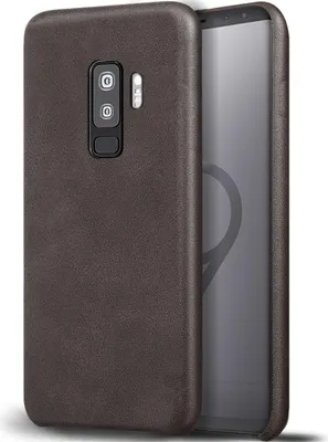 Produktbild von Conie Schutzhülle für Samsung Galaxy S9 Plus Tasche klar Case Cover Bumper Silikon Hülle Kunstleder in Braun
