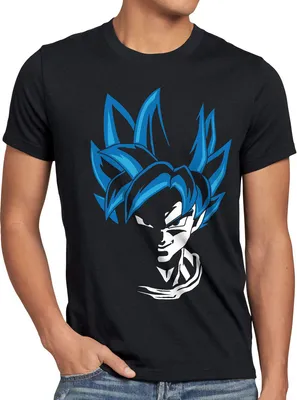 Produktbild von style3 Super Goku Blue God Modus Herren Anime T-Shirt Training Son Kame Kopf Z Saiyajin Schwarz