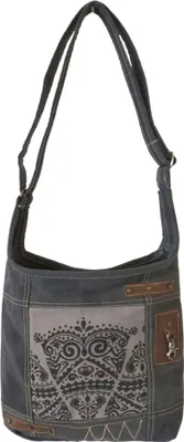 Produktbild von Damen Tasche Umhängetasche, Handtasche aus Canvas & Leder. Nachhaltige Produkte, Groß Vintage, Schultertasche, Segeltuch Crossbody