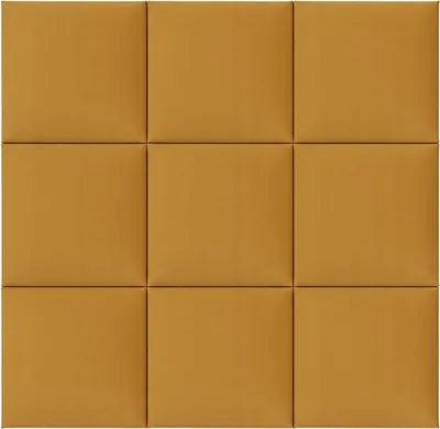 Produktbild von Komvortowy | Polsterpaneel | Wandkissen Velours Gelb 30x30 cm | Wandpolster | Bettkopfteil | Wandpaneel