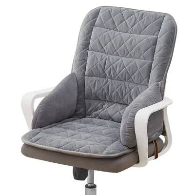 Image de Topchances Coussin pour chaise de bureau Coussin de chaise épais, coussin d'assise avec soutien lombaire et dossier pour chaises de bureau,Gris