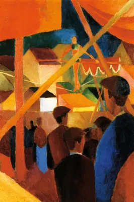 Produktbild von August Macke Kunstdruck Bild - Seiltänzer, 1914 (120 x 80 cm)