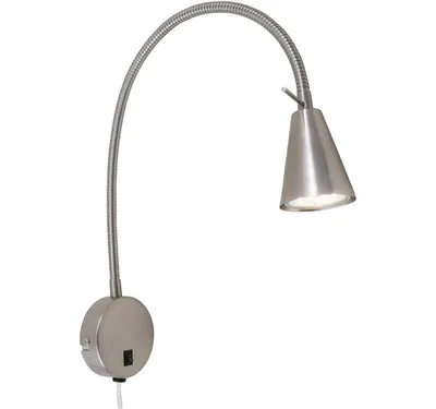 Image de BRILONER TUSA Lampe de lecture LED orientable bras flexible 45 cm 4 W 400 lm 3000 K lumière blanc chaud avec interrupteur nickel mat lampe chevet chambre