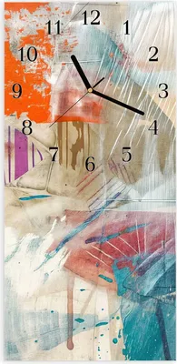 Produktbild von Wanduhr aus Glas mit Motiv Abstrakte Kunst- 30 x 60 cm - inkl. Aufhängesystem