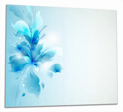Produktbild von Wallario Herdabdeckplatte aus Glas, Größe 60 x 52 cm 2-teilig, Motiv Blaues Blumenbuket