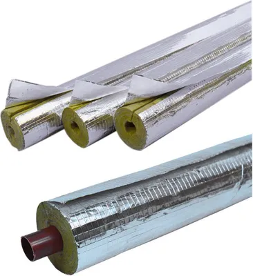Produktbild von Rockwool RS800 alukaschiert in versch. Größen, Inhalt:Meterware, Durchmesser Ø Innen [mm]:54, Dämmstärke in [mm]:20