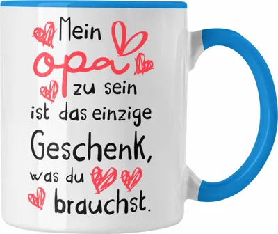 Produktbild von Trendation - Opa Geschenke Geschenk Tasse mit Spruch für Opa Geschenkidee Nichte Enkel Vatertag Kaffeetasse Großvater (Blau)