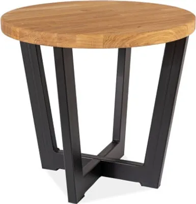 Produktbild von Couchtisch Wohnzimmertisch Cono Eiche Massiv schwarz Maße 60x60x55cm