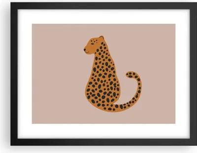 Produktbild von Gerahmtes Poster - Schwarzer Rahmen - Panther Grafik Leopard - 40x30 cm - Wand Bild - Wanddeko - Wandbilder - Kunstposter - Wandposter - Bilderrahmen - Bilder - Kunstdruck - P2BAA40x30-4893