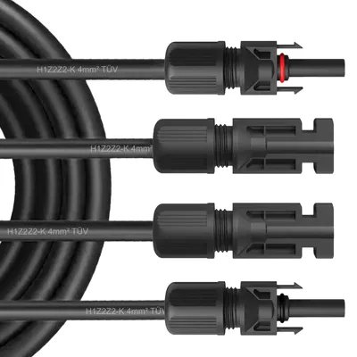 Produktbild von Solar Verlängerungskabel Solarkabel mit Stecker 4mm² 6mm² Kabel für Solarmodule, Kabelquerschnitt:4mm², Länge:2x 5m incl. Stecker